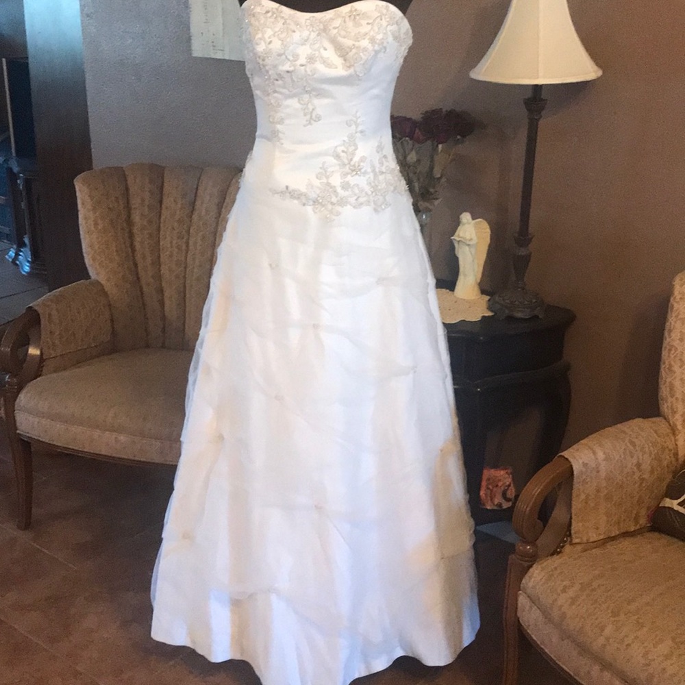 Beautiful white bling wedding gown